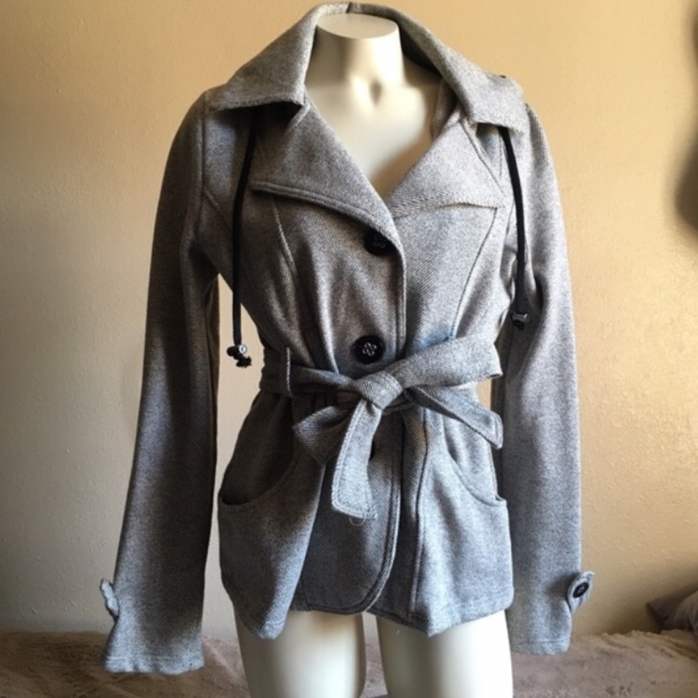 Tilt Black And White Peacoat Jacket